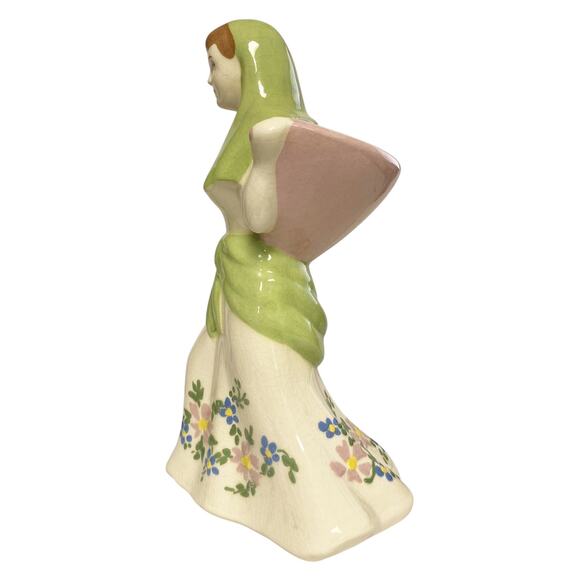 Vintage MK Signed Basket Lady Ceramic Pottery Decorative Vase - Picture 4 of 10